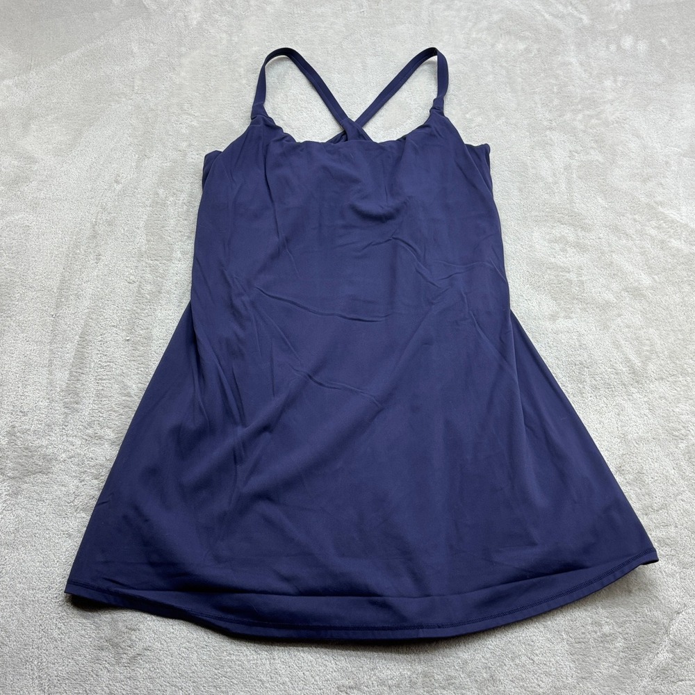 Halara Eaz Peasy Active Dress Women L Navy Crisscross Back Built-in Bra Athletic